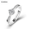 Lindon Classic Copper Alloy Zircon Ring Ladies Jewelry Wedding Promise Party Gift