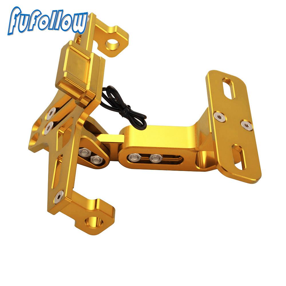 FOR KAWASAKI Z125 Z 125 Z125PRO 2015-  2018  Motorcycle Adjustable Angle License Number Plate Frame Holder