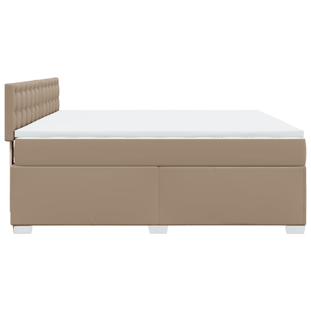 Box Spring Bed Mattress Cappuccino Brown 180 x 200 cm Artificial Leather