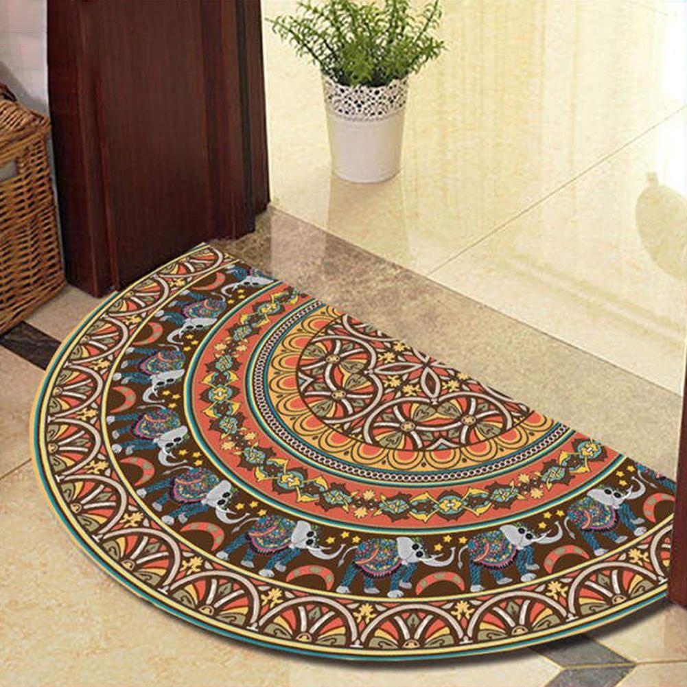 Противоскользящий напольный коврик, полукруглые ковры, ковер для спальни в стиле бохо, полукруглые коврики для ванной комнаты, домашний коврик