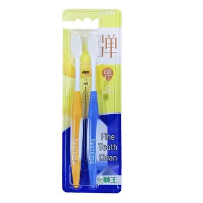 Lion Dent Clear Зубная щетка с эластичной ручкой и мягкой щетиной, 2 шт.