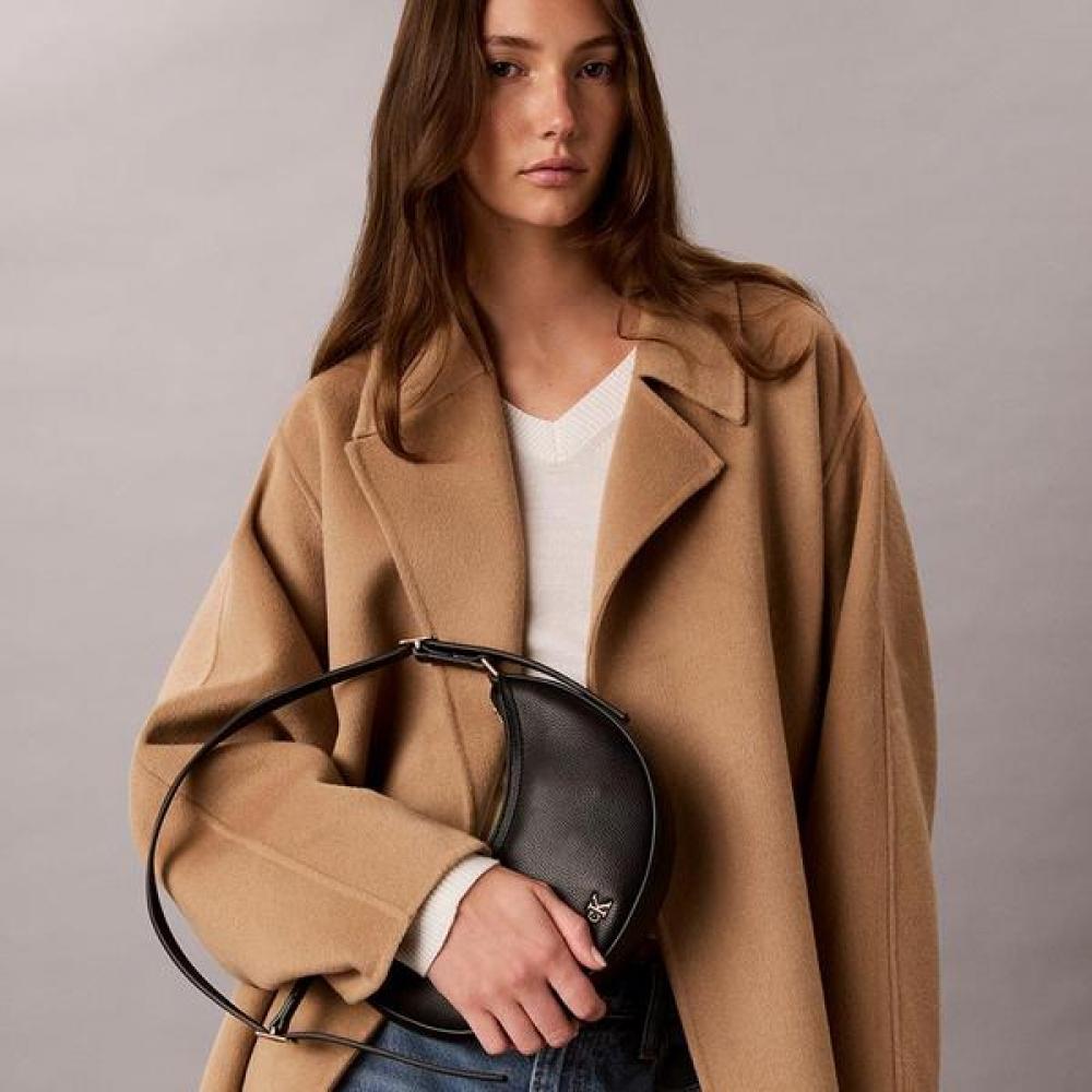 Calvin Klein Women Hardware Monogram Crescent Shoulder Bag 4f3853g Ub1