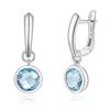 Simple Bezel Setting Silver Earrings Round 8mm 4ct 925 Sterling Silver Fine Jewelry for Girls Nice Gift