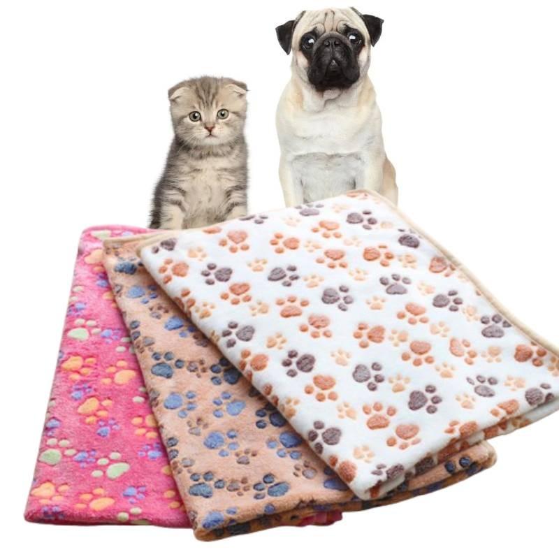 Print Paw Pet Soft Blanket Dog Cat Beds Coral Fleece Mat Warm Pets Products