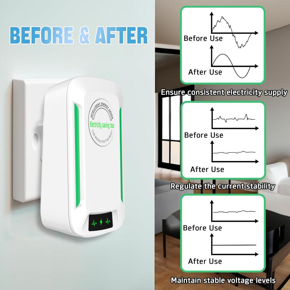 Intelligent Power Saver Household Electricity Saving Box Voltage Control and Appliance Protections Easy Installation