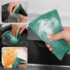 Reusable Green Scrub Sponge Dual Sided Kitchen Sponge Heavy Duty Oil Removal Scratch Free Dishwashing Pot Cleaning Eco Friendly