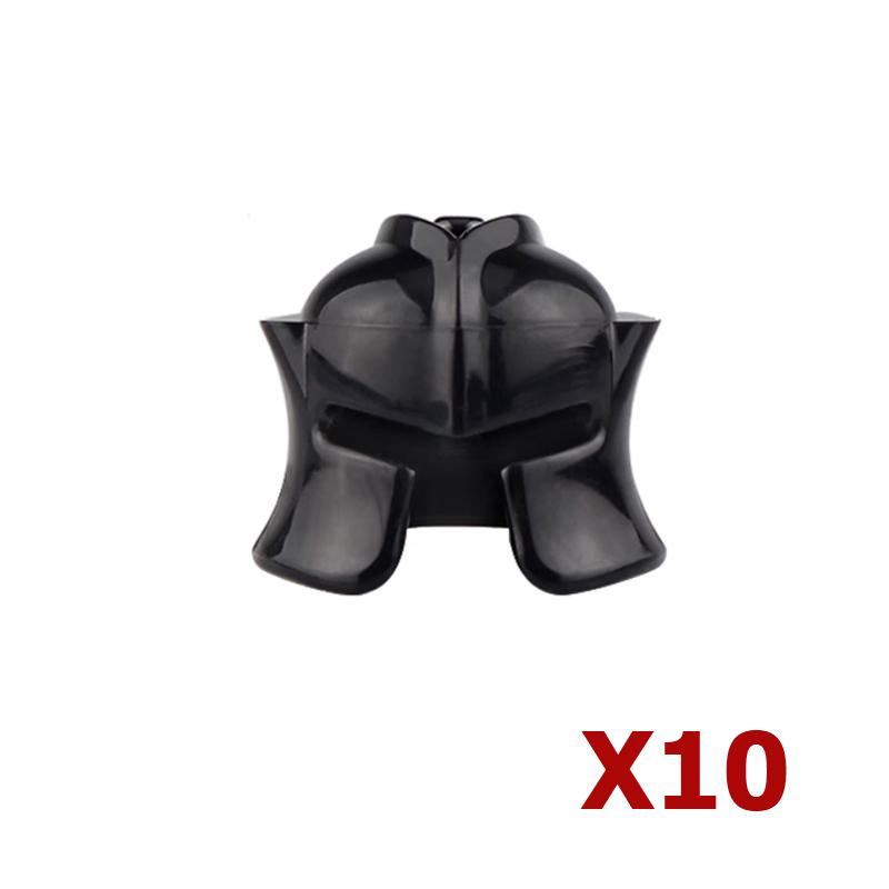 Конструктор MOC Средневековый Рыцарь Римский Солдат Аксессуар Шлем Головной убор Огненное Перо Щит Черный Орел Королевский плащ Кирпичная Игрушка