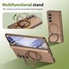 Hinge Protection With Front Glass Screen Film Magnetic 360° Rotating Integrated Alloy Stand Case For Galaxy Z Fold 5 6 7 8 Ultra