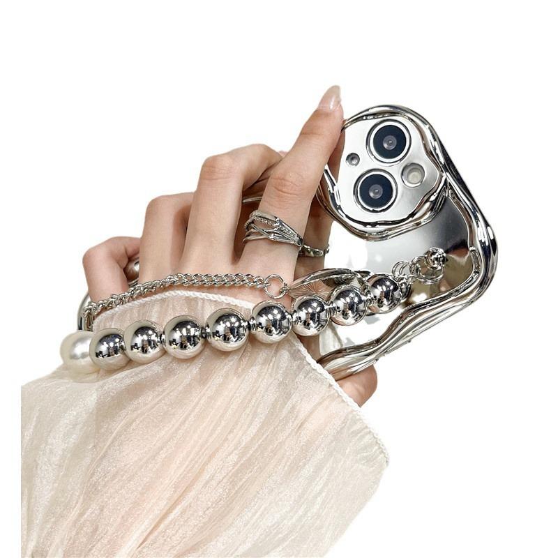 Подходит для чехла iPhone 16, гальванизированный браслет в форме сердца, роскошный и модный iPhone 15Promax 14 через плечо