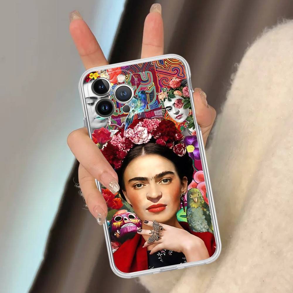 Fashion F-Frida K-KahlosS Phone Case For IPhone 17 16 15 14 13 11 12 Pro Max 16 Plus Transparent