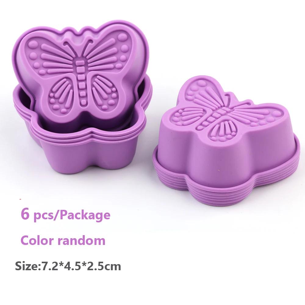 Новые силиконовые формы для кексов 6 шт., формы для выпечки кексов, антипригарные термостойкие многоразовые силиконовые формы для кексов своими руками