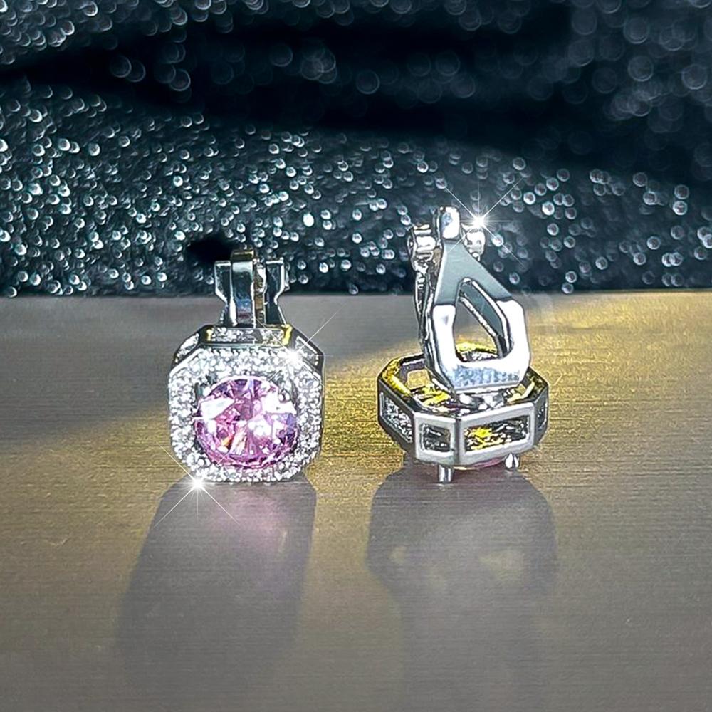 Простые квадратные серьги-клипсы с фианитом для женщин и девочек, милые серьги без пирсинга, ювелирные изделия для свадебной вечеринки