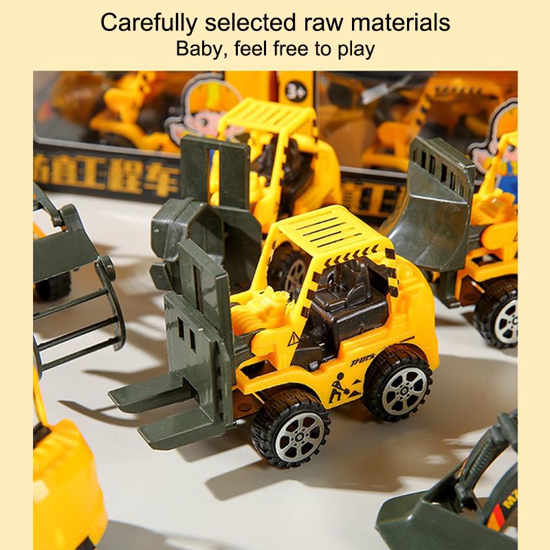 Inertial Construction Truck Toy Portable Mini Size Friction Driven Excavator Dump Truck Set for Toddlers Travel Play Birthday Gifts