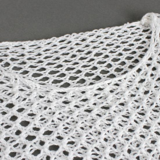 Women Cover Up Tops Round Neck Long Sleeve Hollow Fishnet Design Quick-Drying Breathable Blouse Loose Fit Beachwear