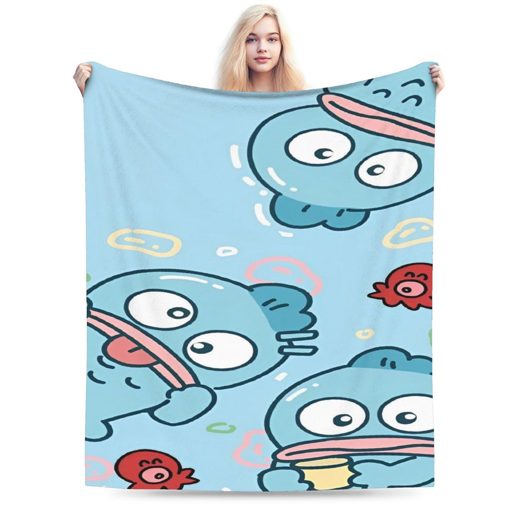 Cute Hangyodon Octopus Blankets Wool Throw Blankets Summer Air Conditioning Personalised Ultra-Soft Warm Bedspreads