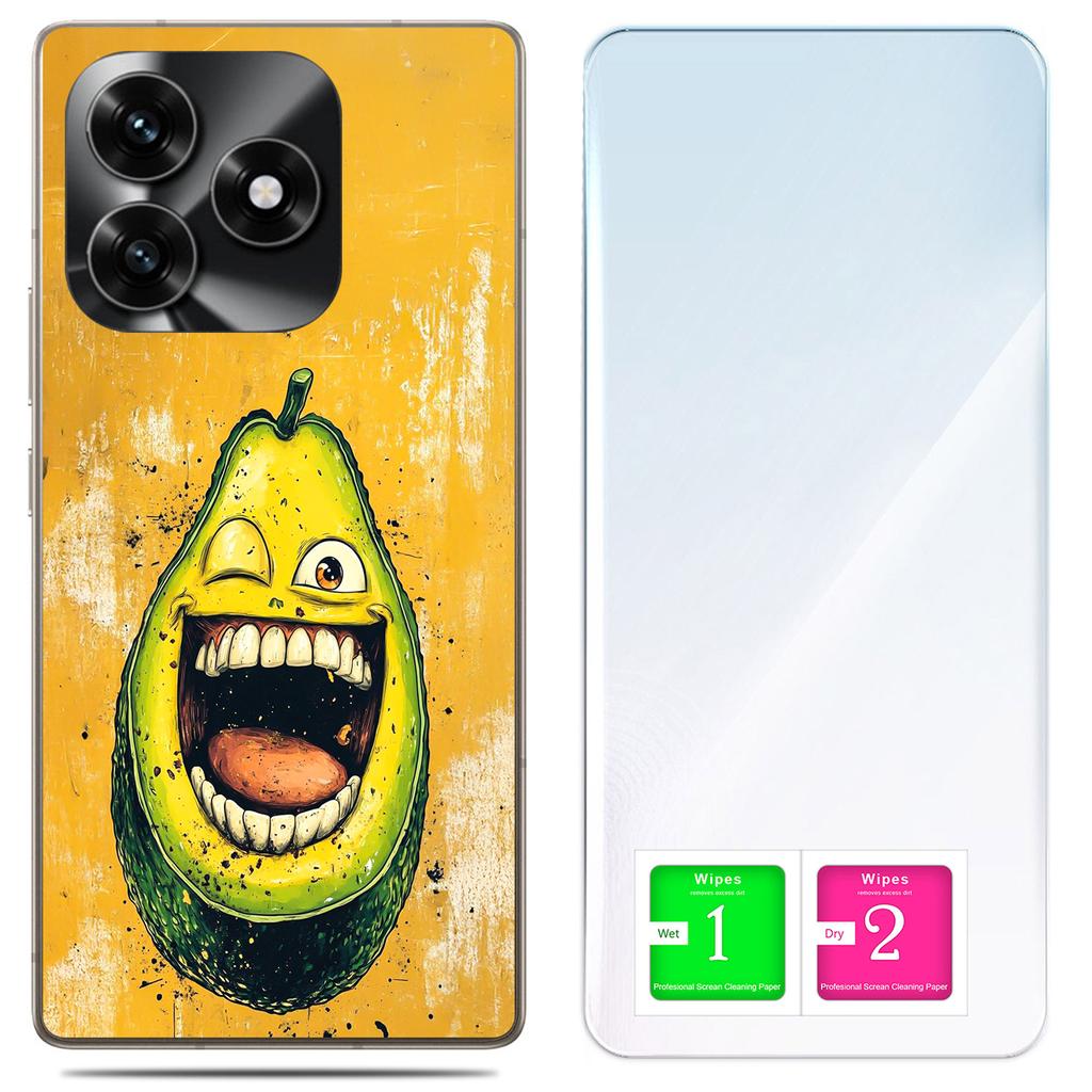 Etui Do Honor X5C Plus / X5C 4G Obudowa Foto Case Plecki Awokado + Szkło 9H