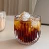 Набор 2 шт. по 260 мл Прозрачные стаканы для напитков, стаканы для латте с холодным кофе, винтажные кофейные чашки в вертикальную полоску, бокалы для вина, посуда для напитков, чайные кружки, кафе