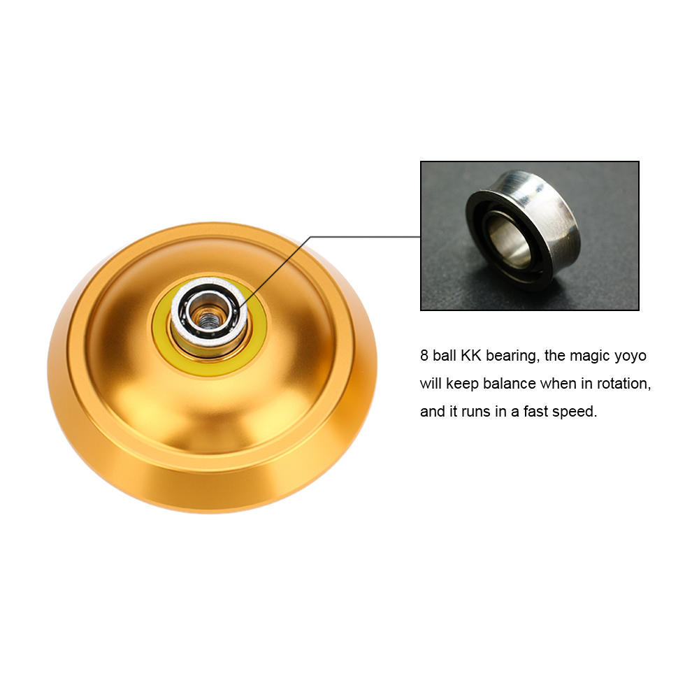 Профессиональный Magic Yoyo T8 из алюминиевого сплава, металлический йойо, 8 шариковых подшипников KK со струной для детей, золото
