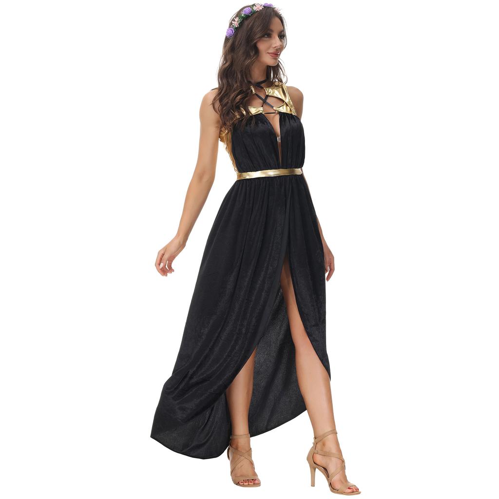 Cosplay Halloween Greek Muse Dress Classical Myth Robe Dress, Cleopatra Show Party COS Costume