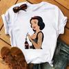 Kawaii Unisex Princess Cotton T-Shirt Summer Tops Harajuku Cartoon Graphic Tees Cute T-shirt Blouses