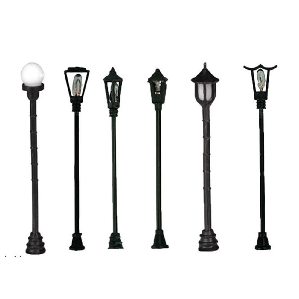 Белые миниатюры Декор Модель Уличные фонари Пейзаж Светодиодная лампа Макет Фонарный столб Освещение детской площадки