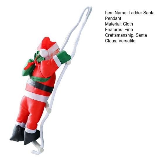 Santa Ladder Pendant Christmas Decoration Festive Santa Ornament with Curly Beard Festive Hanging Ornament