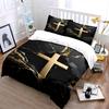 Golden cross on marble. Bedding sets Duvet covers Pillowcases(1* Duvet Cover 2* Pillowcases without duvet insert)