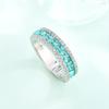 European and American Wedding Gifts Fashion Accessories Plated with Platinum Emerald Zircon Ring for Women