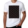 Hipster Eyeglasses Pattern in Rose Gold and Black T-Shirt Classic Graphic Short Sleeve Top