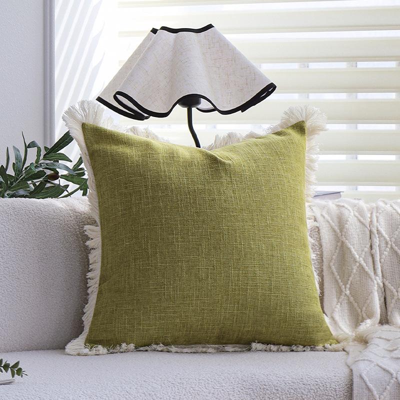 Плотный Лен Однотонная Наволочка для Подушки Дивана Подушка Гостиная Подушка для Спины Автомобиль Отель Поясничная Подушка