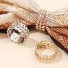 Scarf Button Clip, Leaf Design Alloy Scarf Clip, Triple-Ring Multi-Functional Clasp with Adjustable Non-Slip Grip, for Silk/Wool Scarves, Shirt