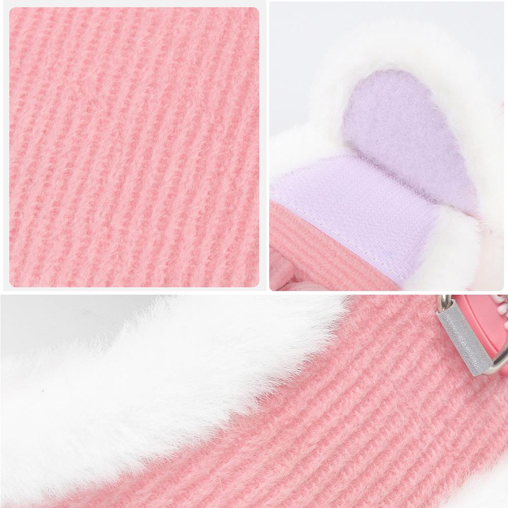 Комплект шлейки и поводка из кроличьего меха для кошек и собак, зимние товары для выгула питомцев на улице, светоотражающие регулируемые шлейки для котят и щенков