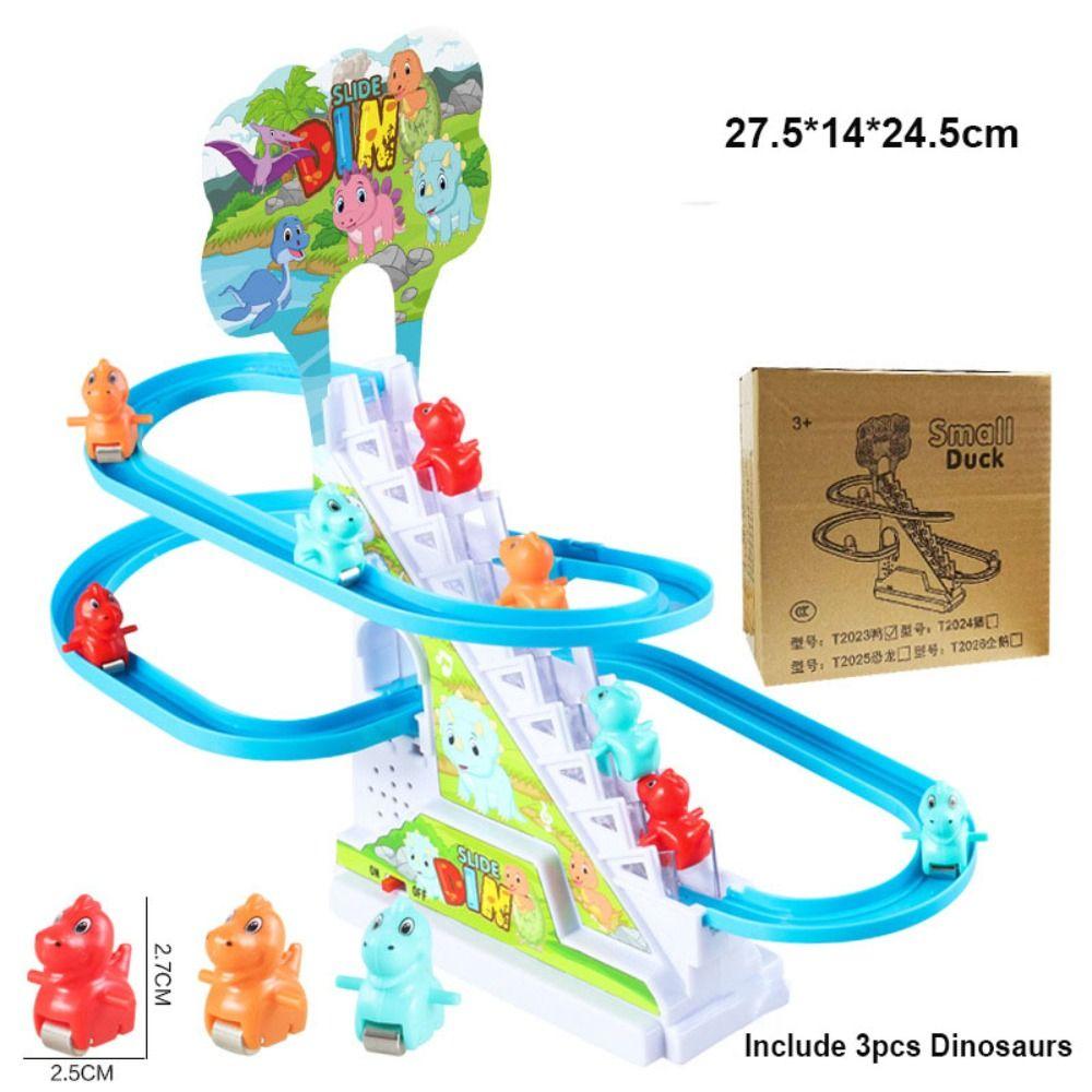 Electronic Penguin Duck Climbing Toy Light Musical Slide Track Coaster  Children Fun Toy