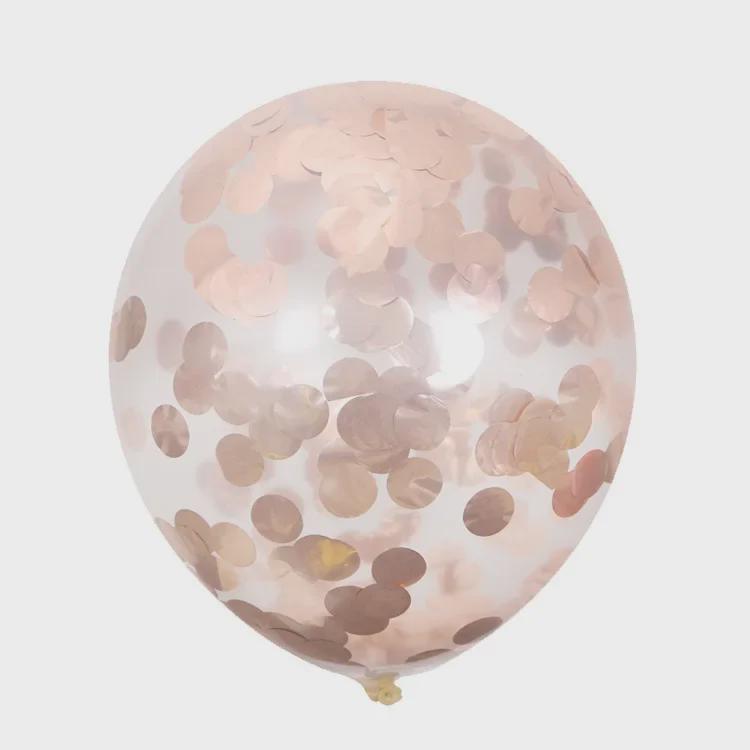 12-дюймовые розово-золотые конфетти и прозрачные латексные шары для праздников