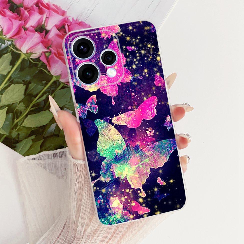 Transparent For Oppo Reno15 Cover Luxury Cute Cat Fashion Butterfly Cool Painted Bumper Casing For Oppo Reno15 5G CPH2825 Case