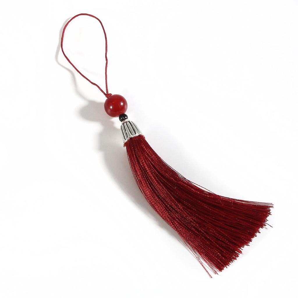 Silk Tassel Cords with Metal Caps Beads Tassel Charm Pendant Fit DIY Jewelry Making Findings