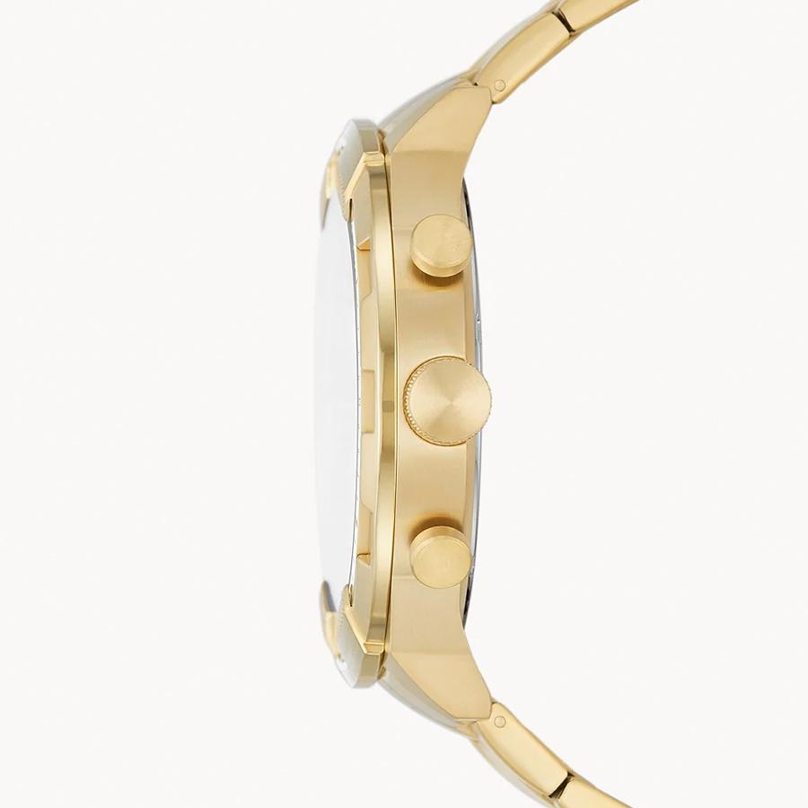 Fossil Мужские золотые часы-хронограф - 50 мм черный циферблат стальной браслет, водонепроницаемость 5 АТМ FS5877