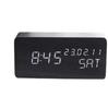 Rectangular Perpetual Wooden LED Clock with Voice Control and Wake-up Function