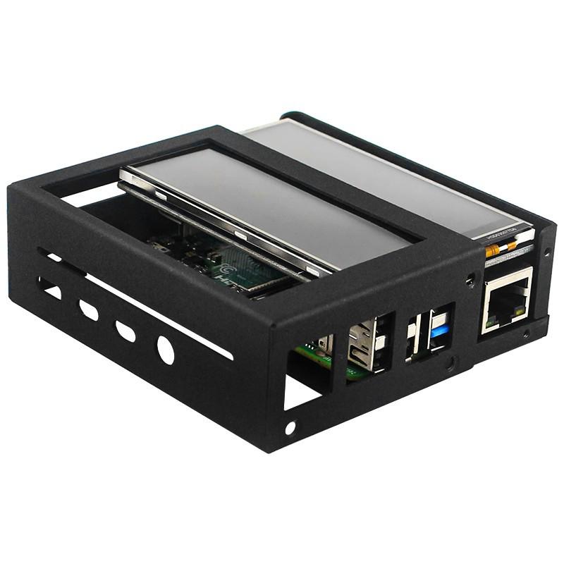 Raspberry Pi 4B: Резистивный сенсорный экран 3,5" с улучшенным вентилятором, прочный металлический корпус, долговечная конструкция, включает отвертку