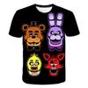2023 Year Summer New Horror Style Five Night Freddy 3D Print Kids Short Sleeve Tops Girls Fashion Casual T Shirts 4-14 Year