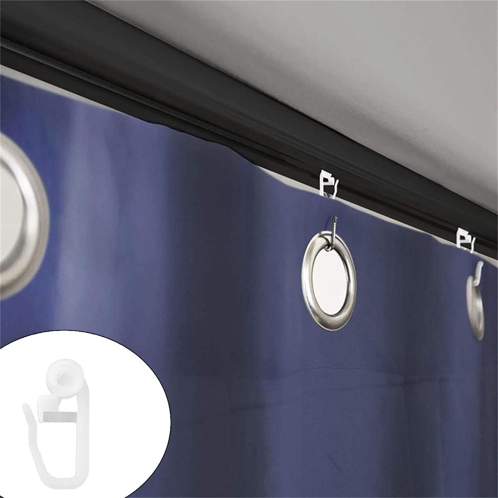 Упаковка из 50 крючков-глайдеров для штор для плавного скольжения в направляющих для дома и офиса