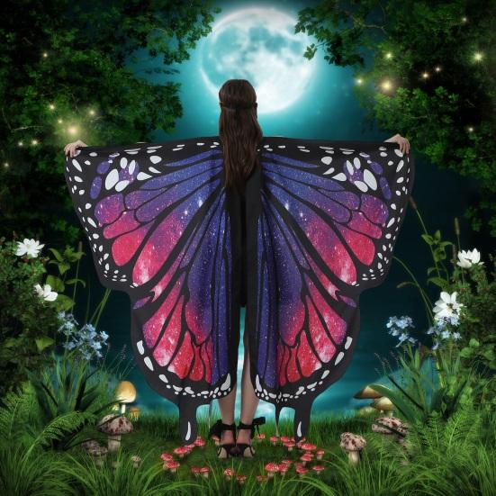 Накидка с крыльями бабочки для взрослых, гибкий красочный привлекательный костюм на Хэллоуин для вечеринки, подарочный реквизит