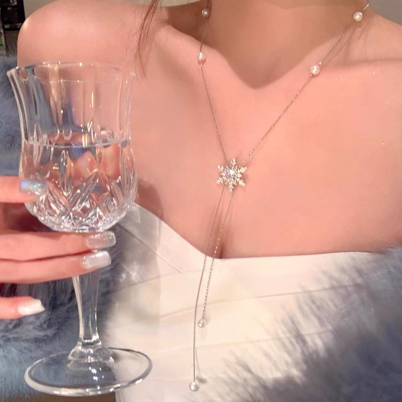 Женское летнее роскошное ожерелье из титановой стали - Дизайн высокого класса, кулон на ключицу