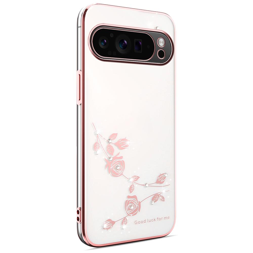 KADEM For Google Pixel 10 Pro XL Case Flower Rhinestone Decor TPU Phone Cover