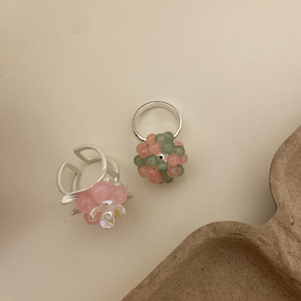 Flower Drip Oil Flower Ring Sweet Irregular Ring Temperament Enamel Finger Ring  Gift