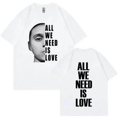Canserbero Все, что нам нужно, это любовь Мерч Футболка Мужская Женская Мода Винтажные Футболки с коротким рукавом Повседневные Футболки оверсайз