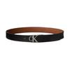 Calvin Klein Мужской ремень из зернистой коровьей кожи с пряжкой-монограммой, черный, ширина 3,5 см, 4D7049G-UKF