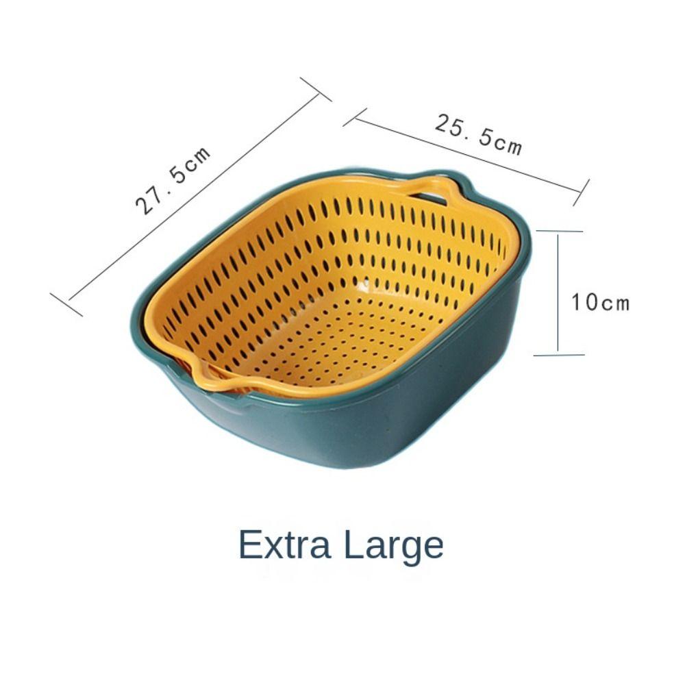 Stackable Vegetable Washing Basket Double-Layer Fruit Basin Practical Drain Basket  Kitchen