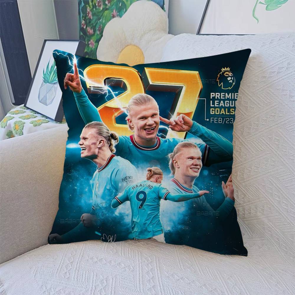 E-Erling B-Braut FootballStar H-Haaland Pillow Anime Pillow Sofa Bed Head Pillow Cover Cushion Cover 45x45 cm Fashion