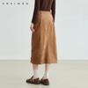 Qianwen nail bead suede half skirt, new fashionable and luxurious style, sequined high waisted long skirt for women